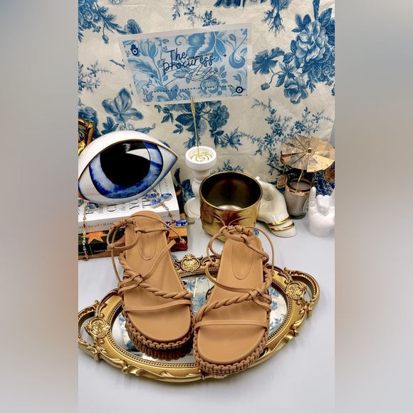 🆕 AJE 🧿 NWOT Tryphena Platform Twist Sandal, Beige - SIZE 37 - Picture 2 of 16